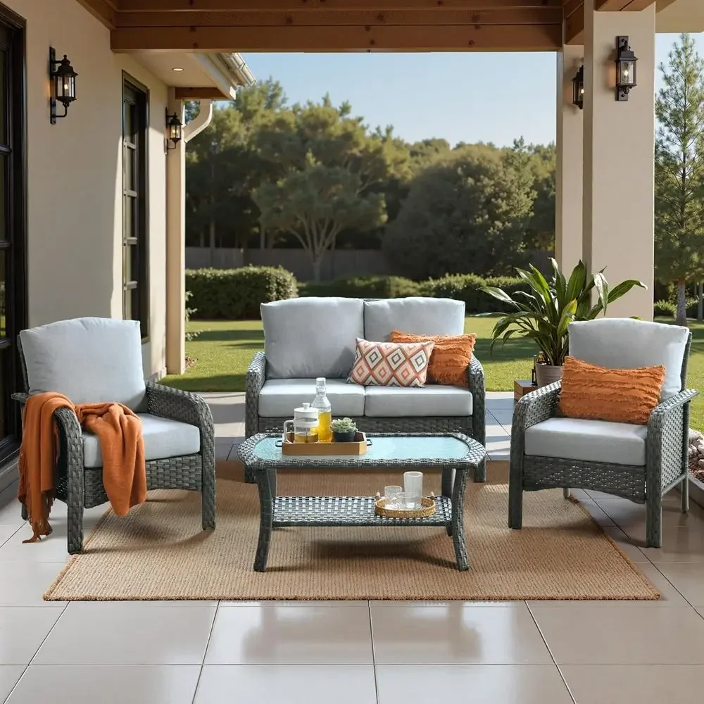 All-Weather Rattan Outdoor Fur - Outdoor Furniture Loveseat 리뷰 및 가격
