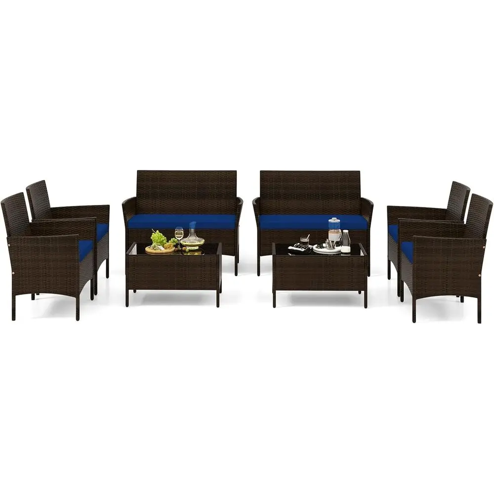 8-Piece Outdoor Rattan Patio F - Outdoor Furniture Dining Set 리뷰 및 가격