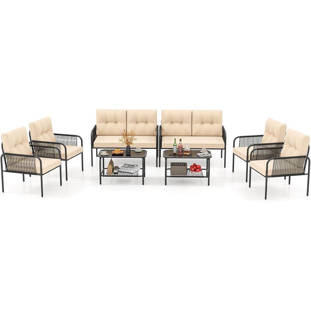 8-Piece Outdoor Patio Furnitur - Outdoor Furniture Loveseat 리뷰 및 가격