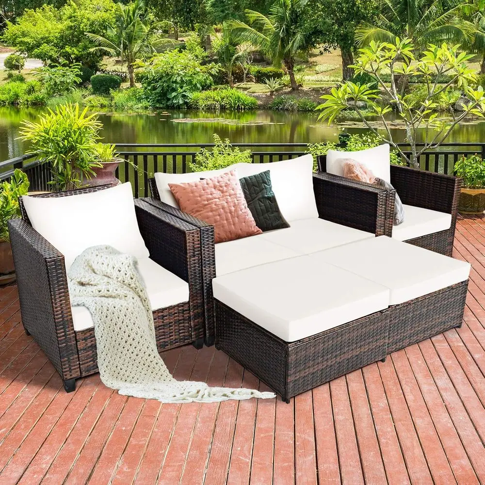 5-Piece Outdoor Wicker Patio F - Outdoor Furniture Design 리뷰 및 가격