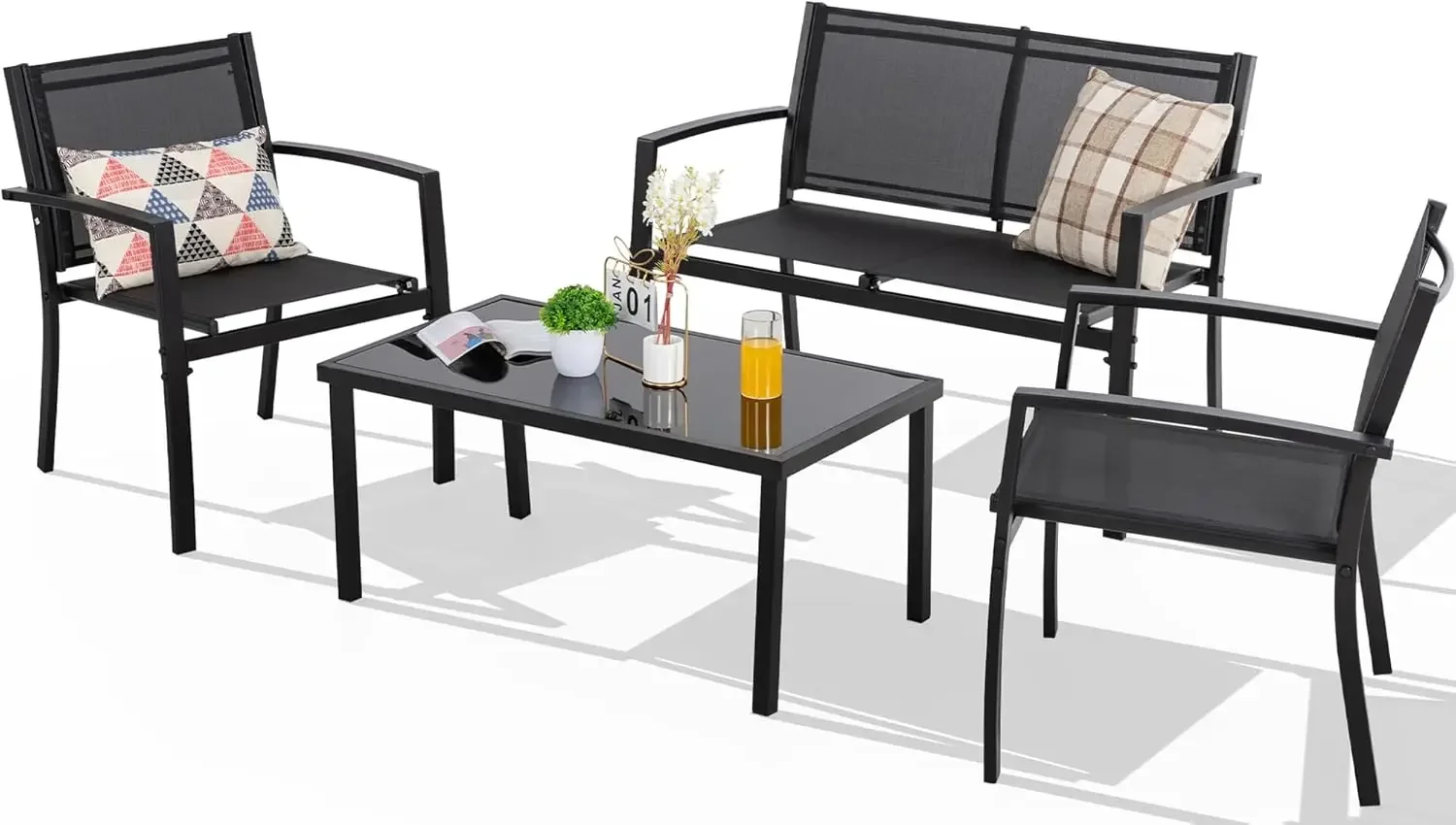 4 Pieces Patio Furniture Set A - Outdoor Furniture Loveseat 리뷰 및 가격