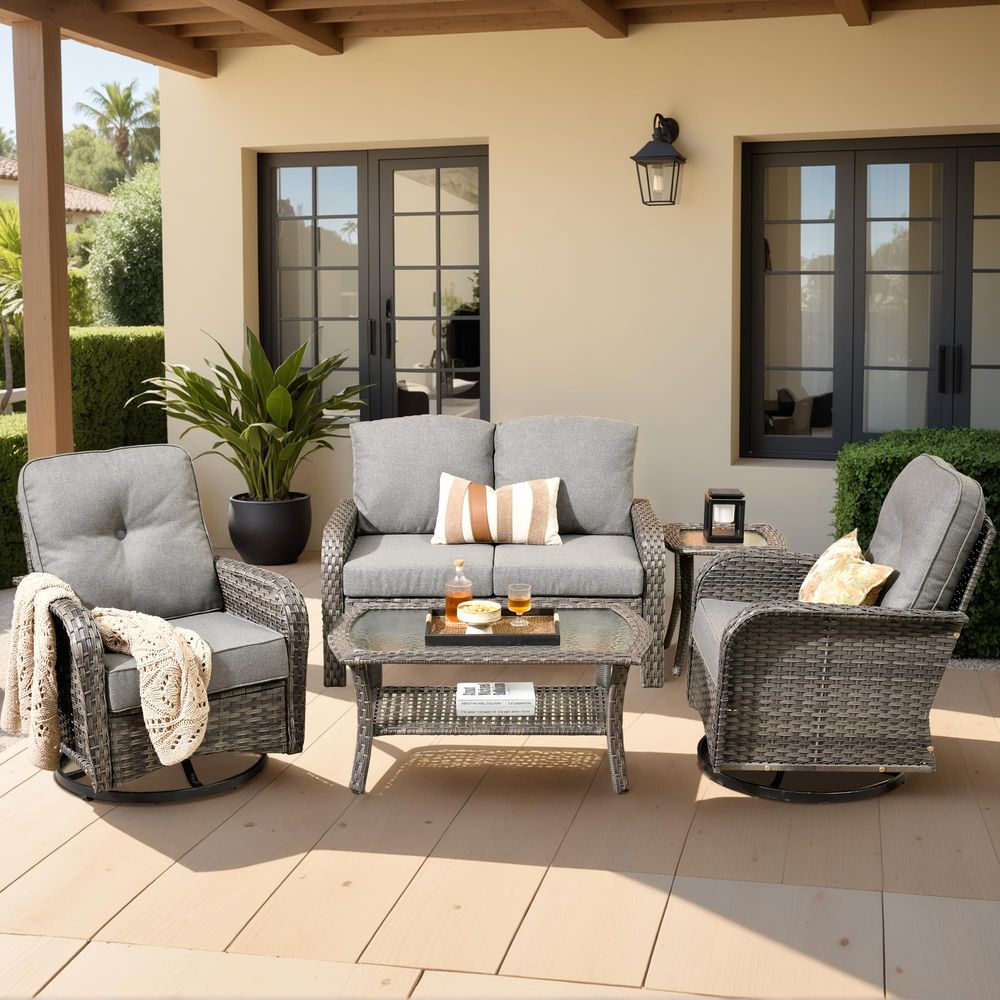 Patio Furniture Set with Swive - Outdoor Furniture Loveseat 리뷰 및 가격