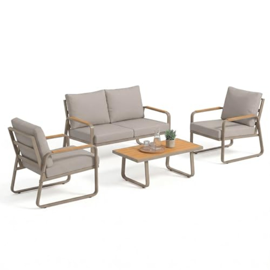 4 Piece Patio Furniture Set fo - Outdoor Furniture Loveseat 리뷰 및 가격