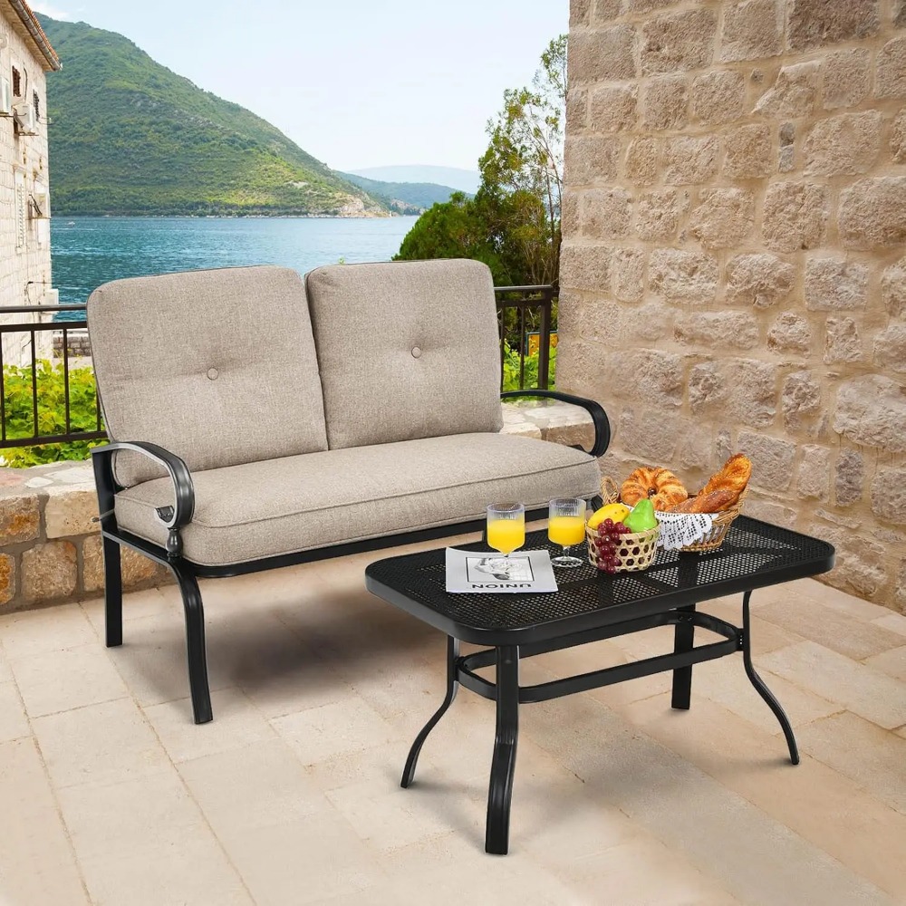 Patio Loveseat with Table Set, - Outdoor Furniture Loveseat 리뷰 및 가격