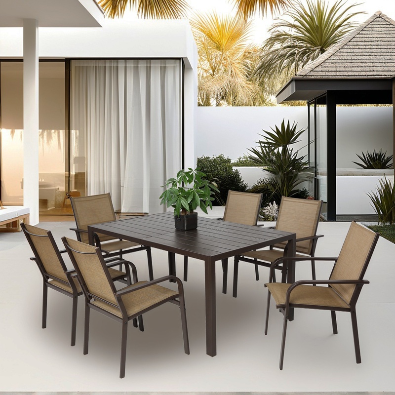 7-Piece Outdoor Patio Dining S - Outdoor Furniture Dining Set 리뷰 및 가격