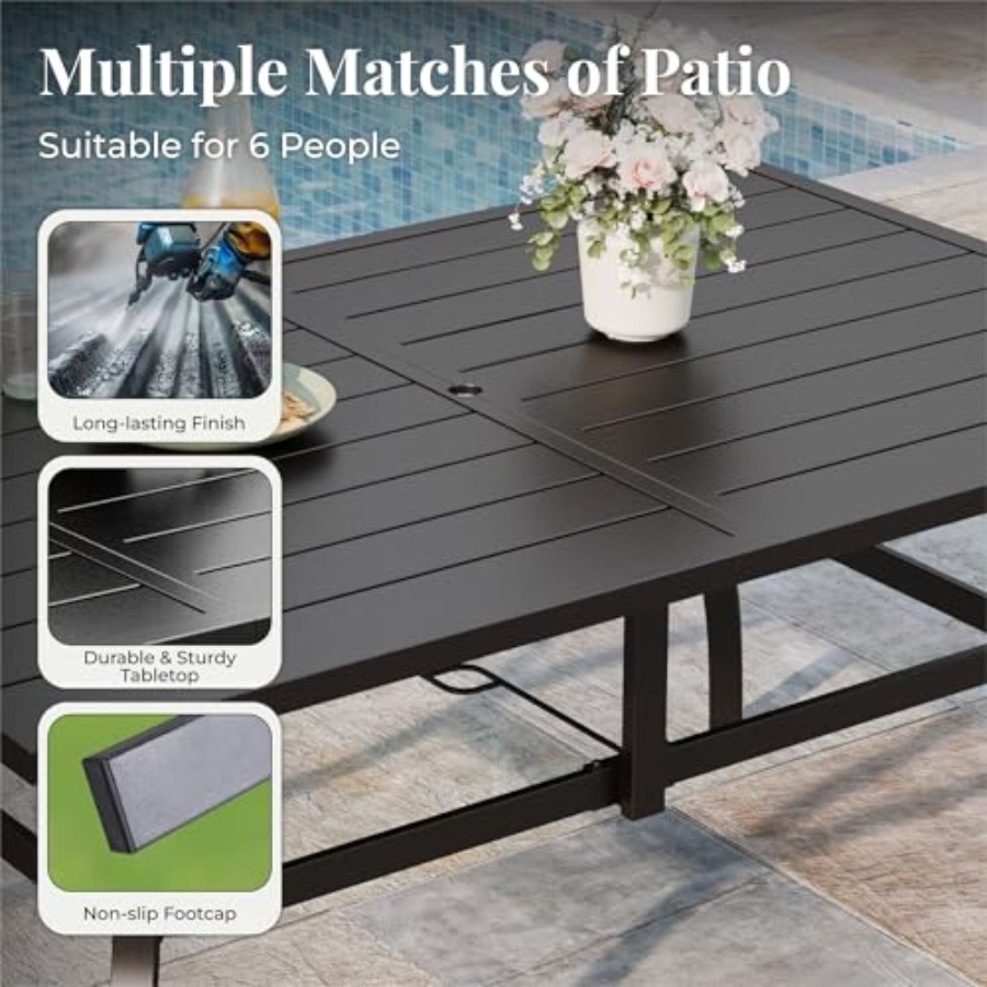 Patio dining set for 6: metal  - Outdoor Furniture Dining Set 리뷰 및 가격