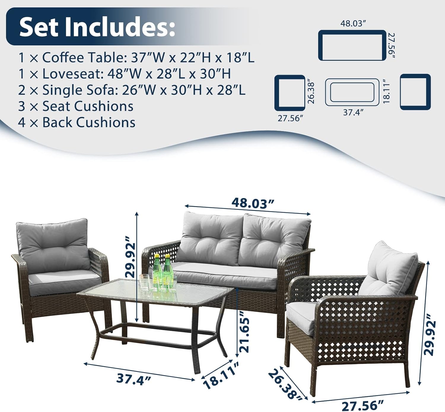 Patio Furniture Set Outdoor Fu - Outdoor Furniture Loveseat 리뷰 및 가격