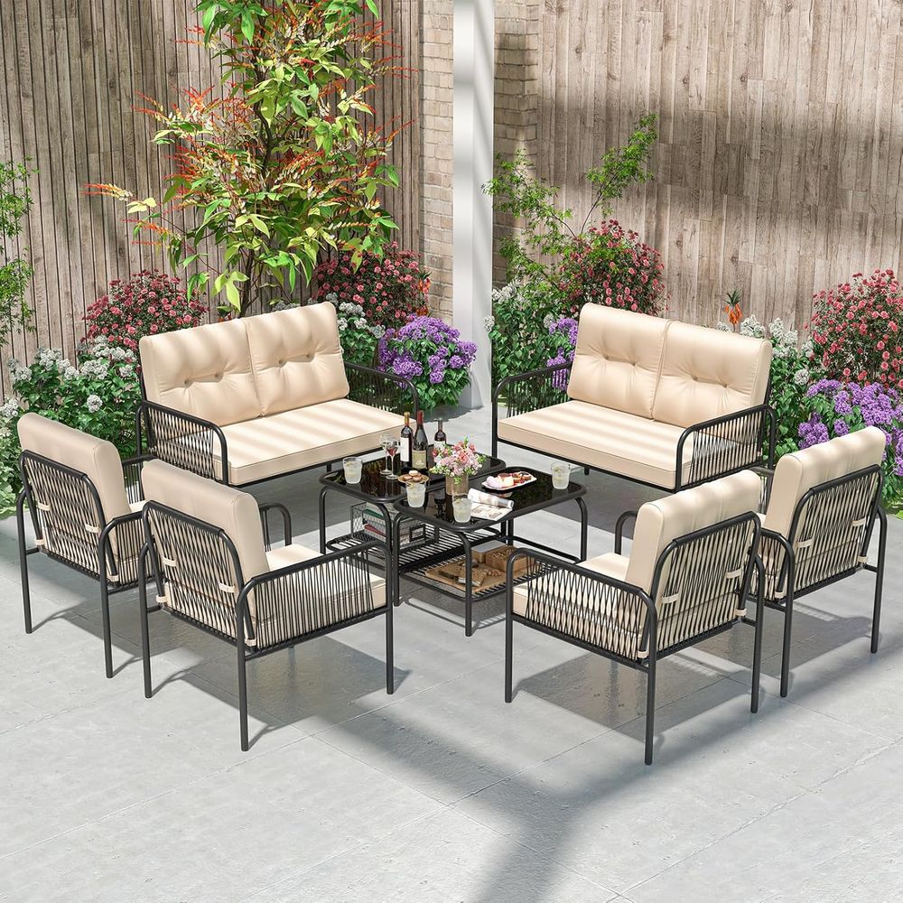 8-Piece Outdoor Patio Furnitur - Outdoor Furniture Loveseat 리뷰 및 가격
