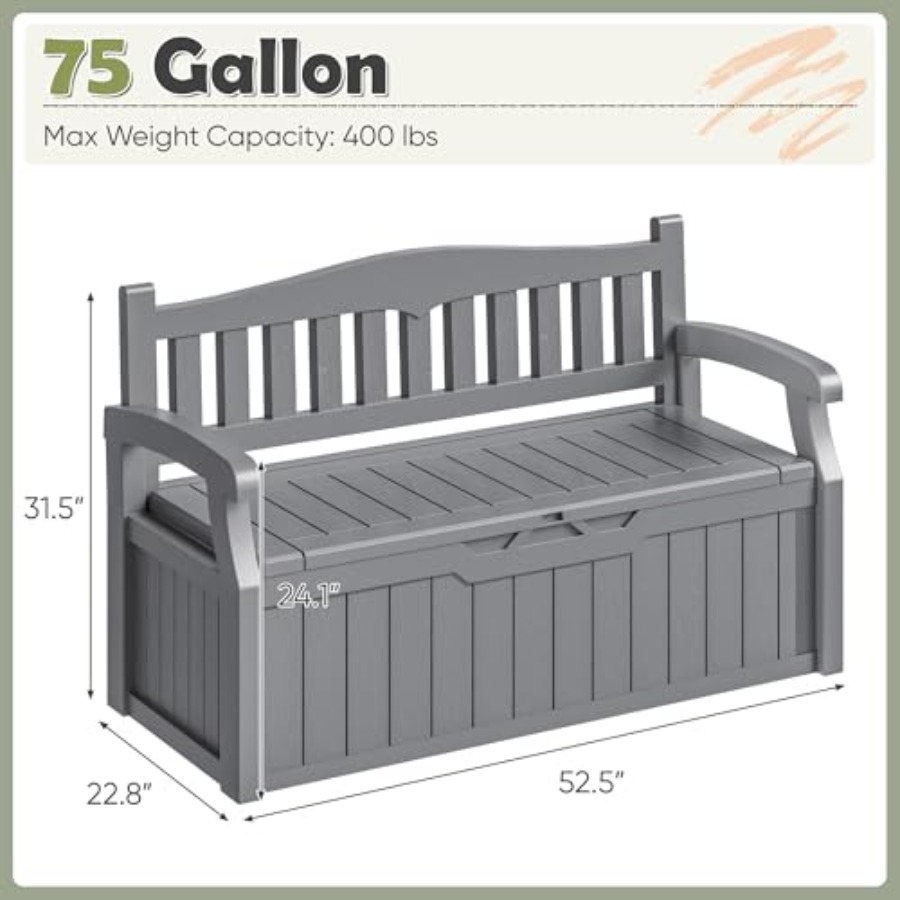 75 Gallon Outdoor Storage Benc - Outdoor Furniture Design 리뷰 및 가격