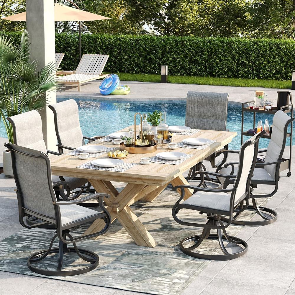 Patio Swivel Chairs Set o 4, O - Outdoor Furniture Dining Set 리뷰 및 가격