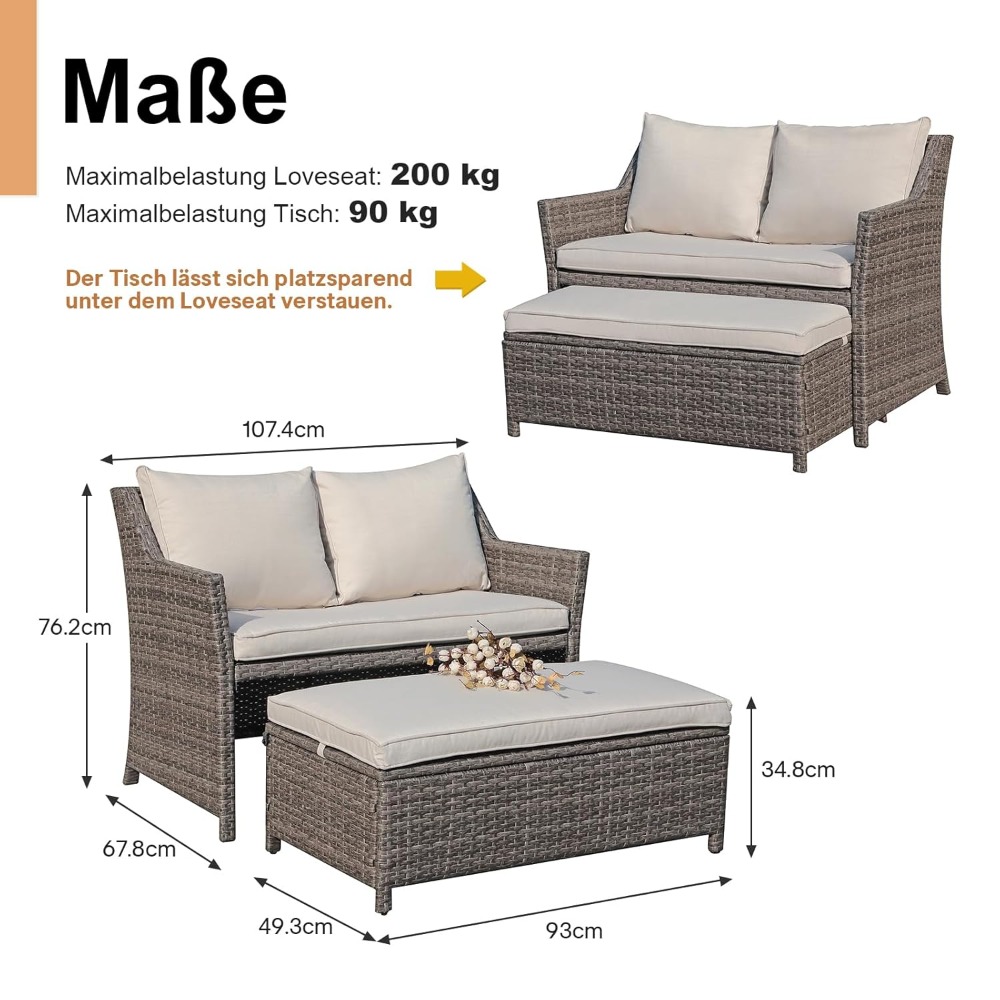 2-Piece Outdoor Patio Furnitur - Outdoor Furniture Loveseat 리뷰 및 가격