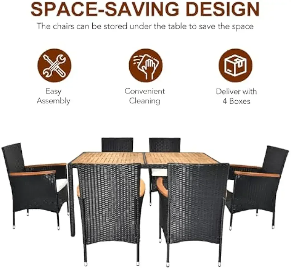Hot sales7 Pieces Patio Dining - Outdoor Furniture Dining Set 리뷰 및 가격