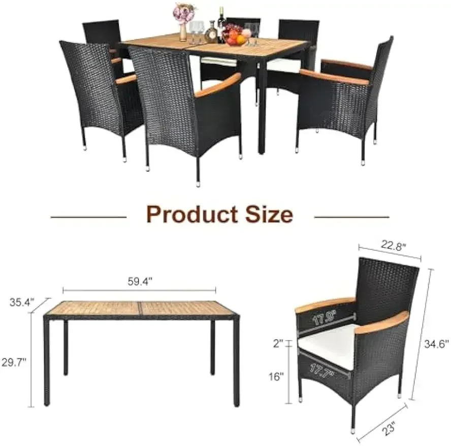 Hot sales7 Pieces Patio Dining - Outdoor Furniture Dining Set 리뷰 및 가격