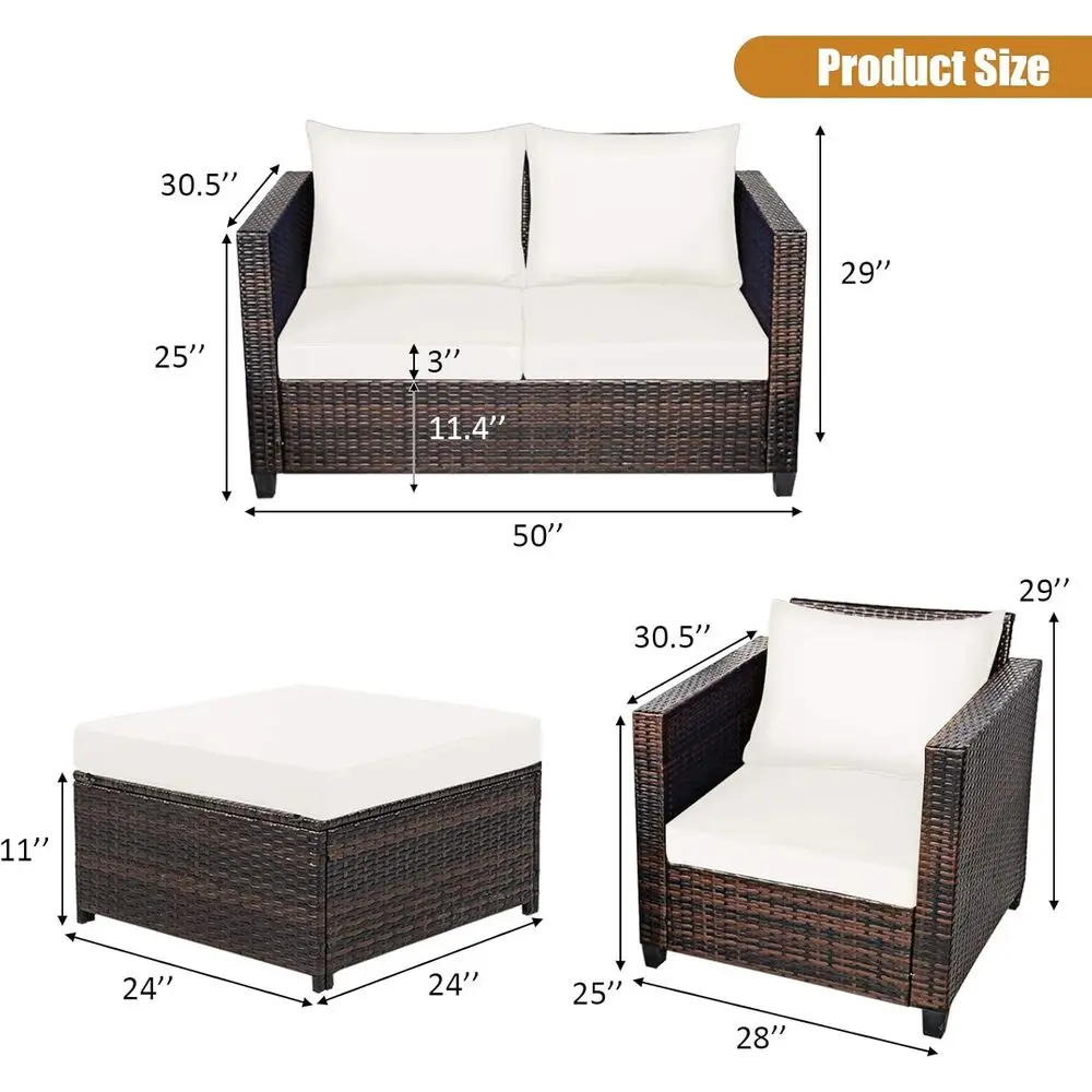 5-Piece Outdoor Wicker Patio F - Outdoor Furniture Loveseat 리뷰 및 가격