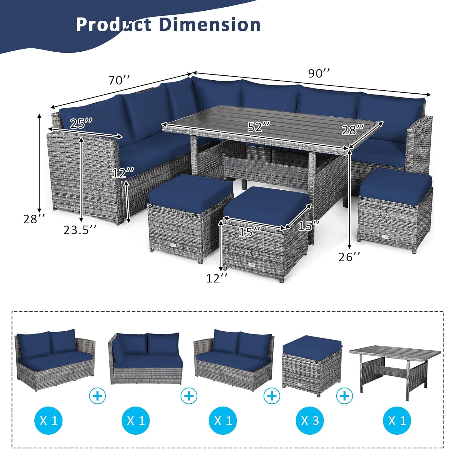 7 Piece All Weather Wicker Pat - Outdoor Furniture Dining Set 리뷰 및 가격