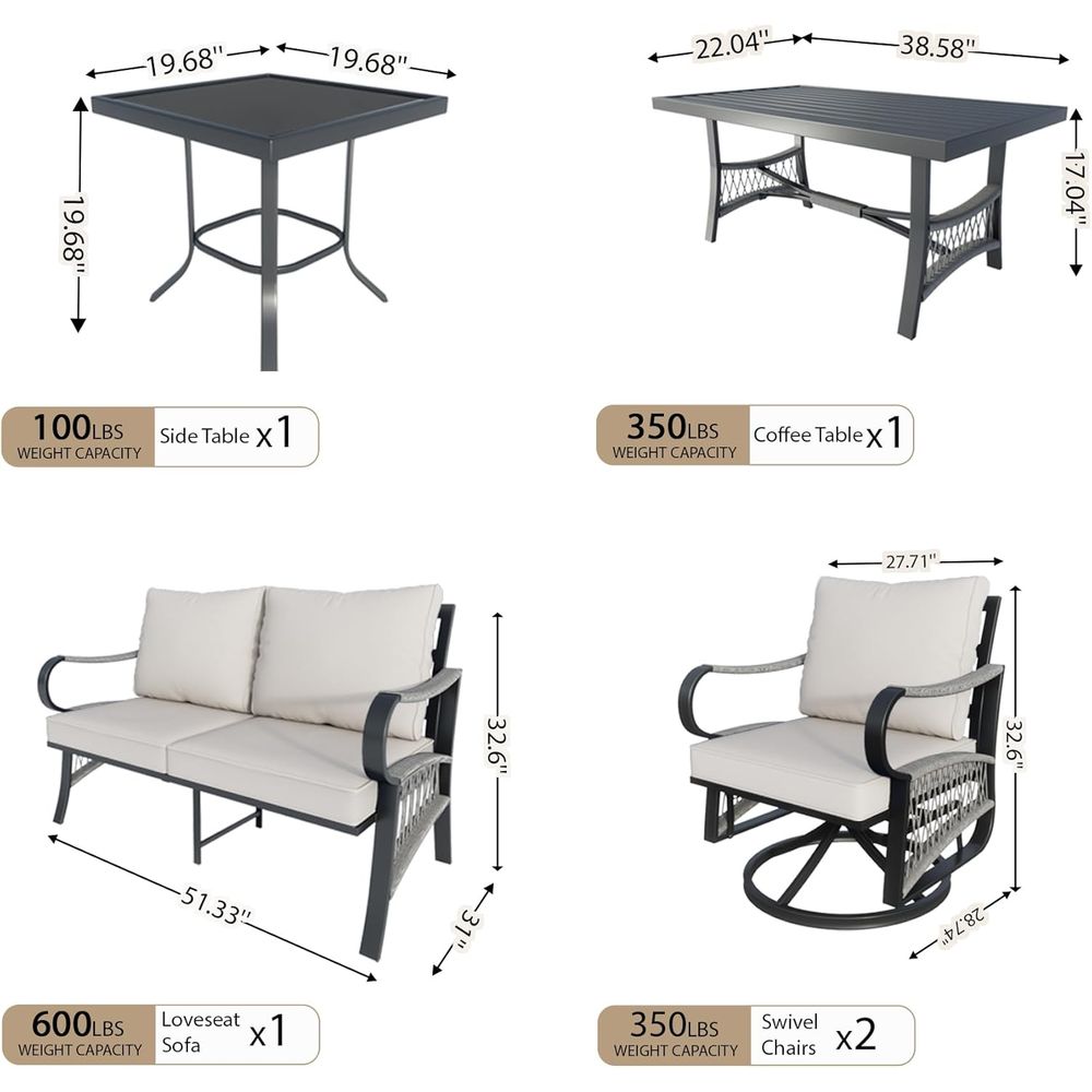 Outdoor Patio Furniture Set: 5 - Outdoor Furniture Loveseat 리뷰 및 가격