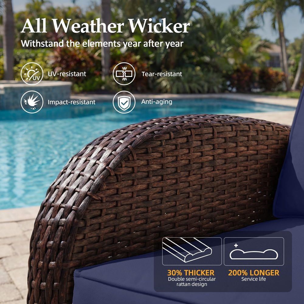 5 Pieces Patio Furniture Sets, - Outdoor Furniture Loveseat 리뷰 및 가격