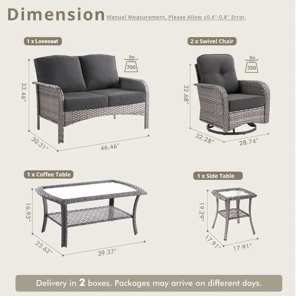 5-Piece Outdoor Patio Furnitur - Outdoor Furniture Loveseat 리뷰 및 가격