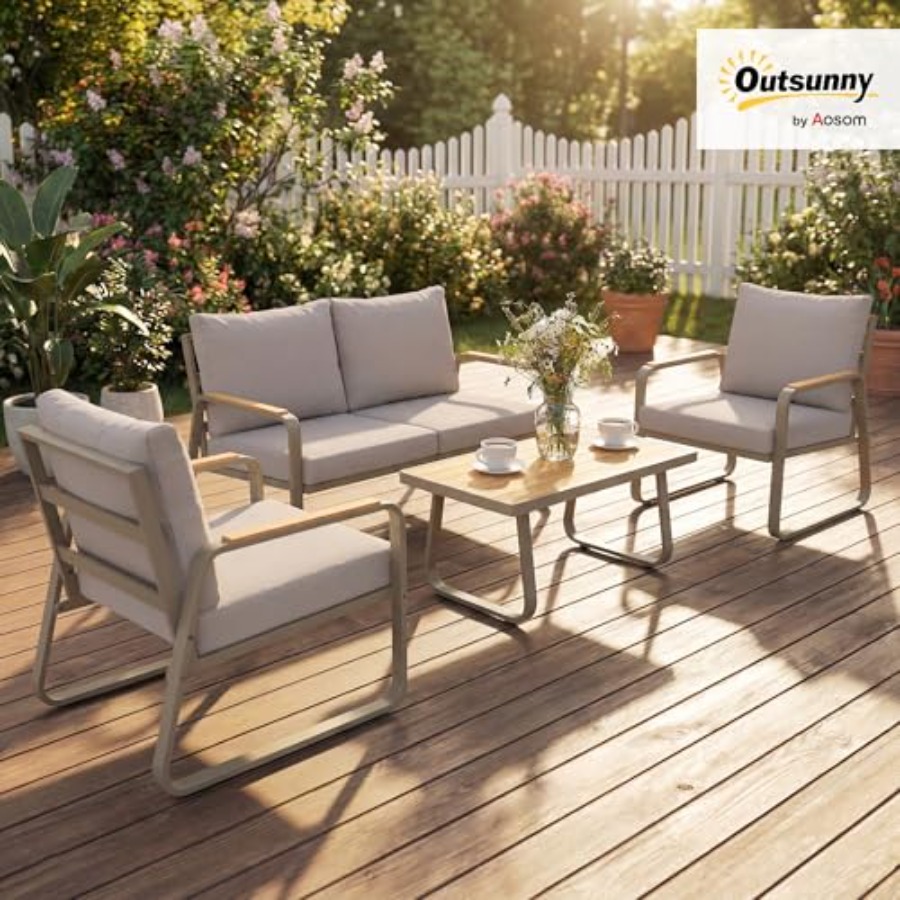 4 Piece Patio Furniture Set fo - Outdoor Furniture Loveseat 리뷰 및 가격