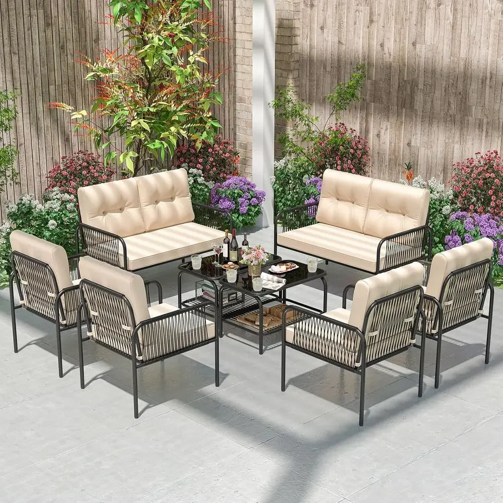 8-Piece Outdoor Patio Furnitur - Outdoor Furniture Loveseat 리뷰 및 가격