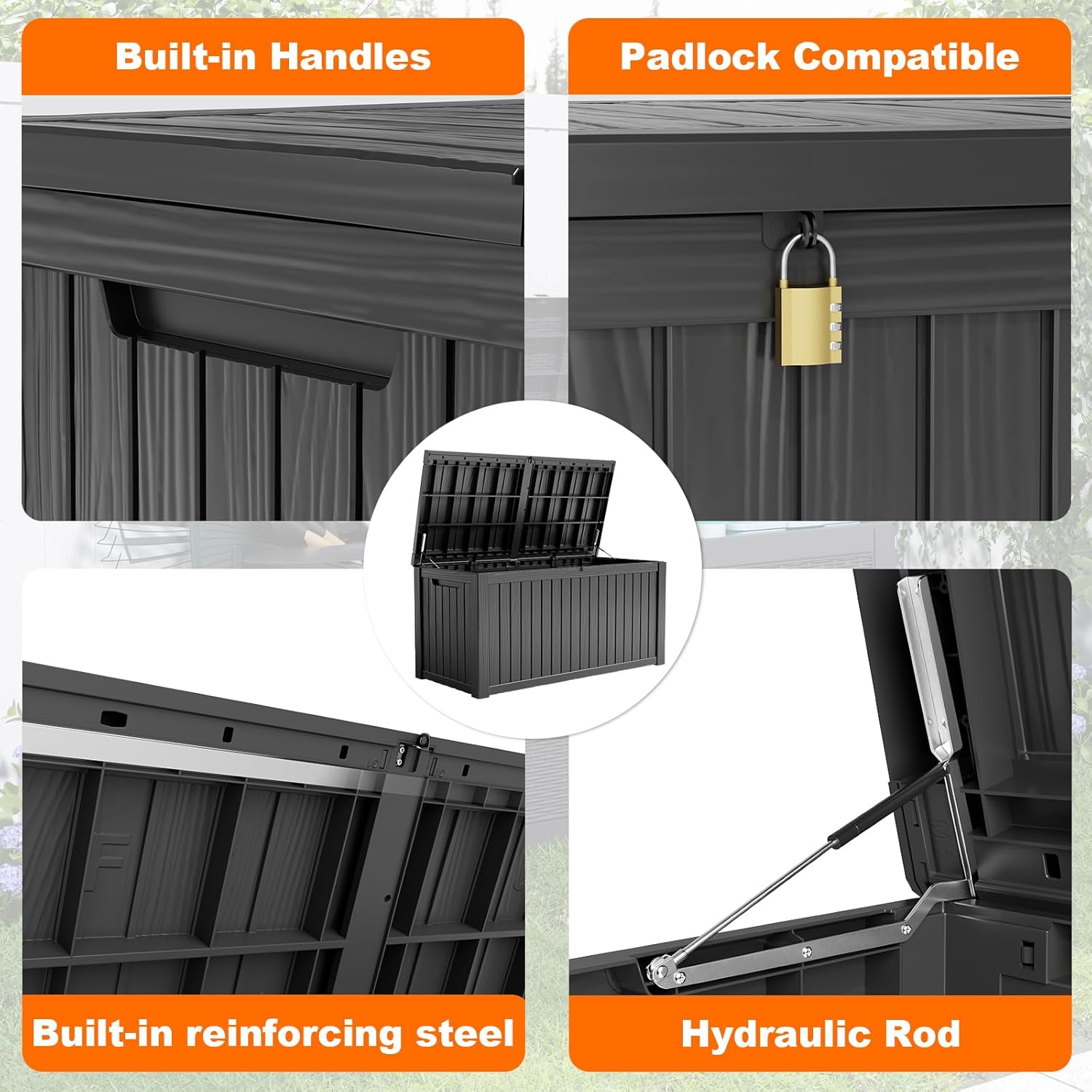 180Gal Lockable Resin Deck Box - Outdoor Furniture For Patio 리뷰 및 가격