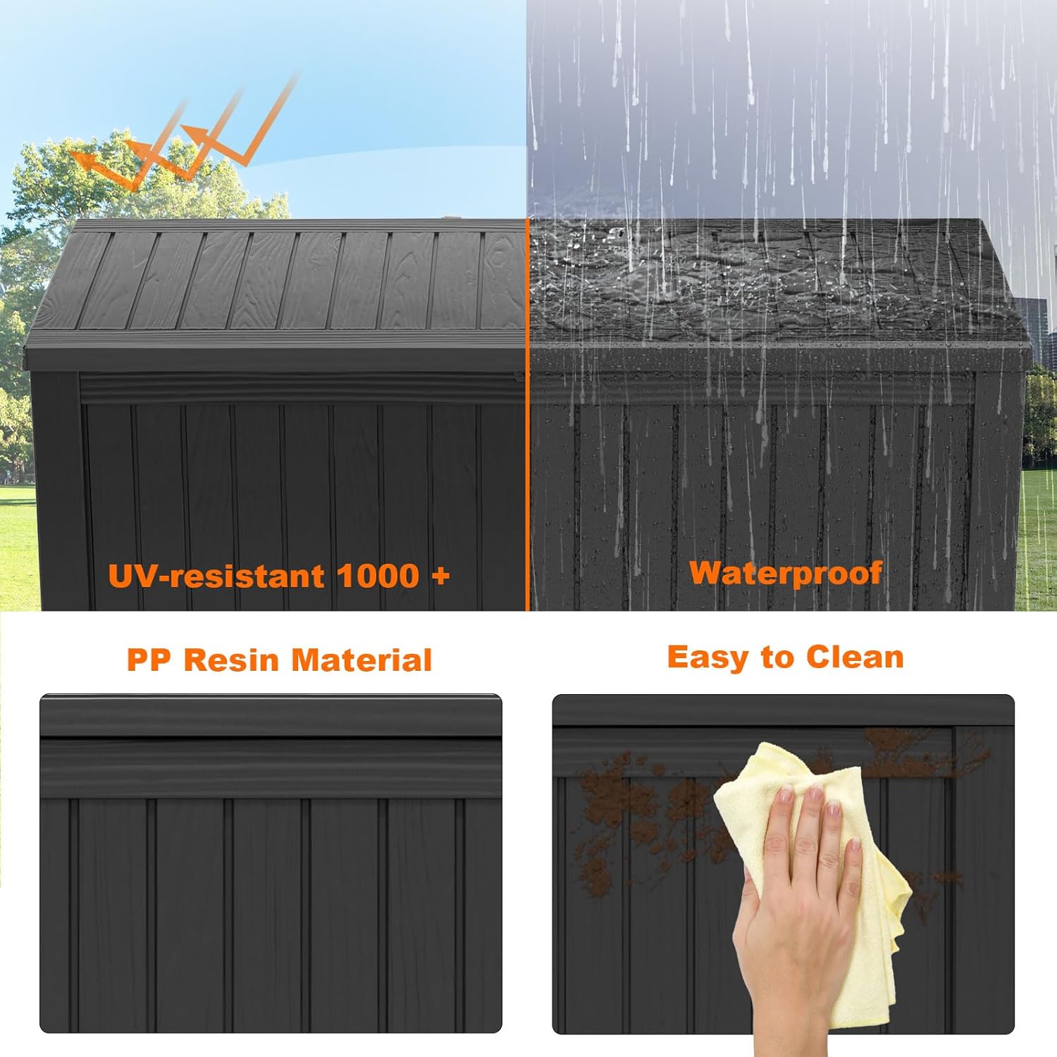 180Gal Lockable Resin Deck Box - Outdoor Furniture For Patio 리뷰 및 가격